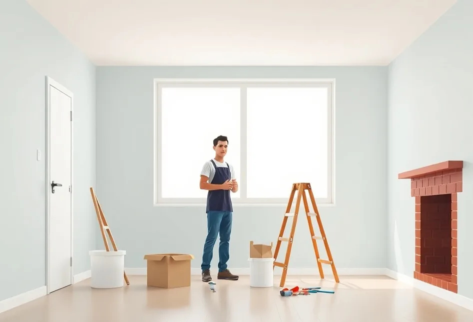 Intérieur rénové après travaux de peinture à Allonnes